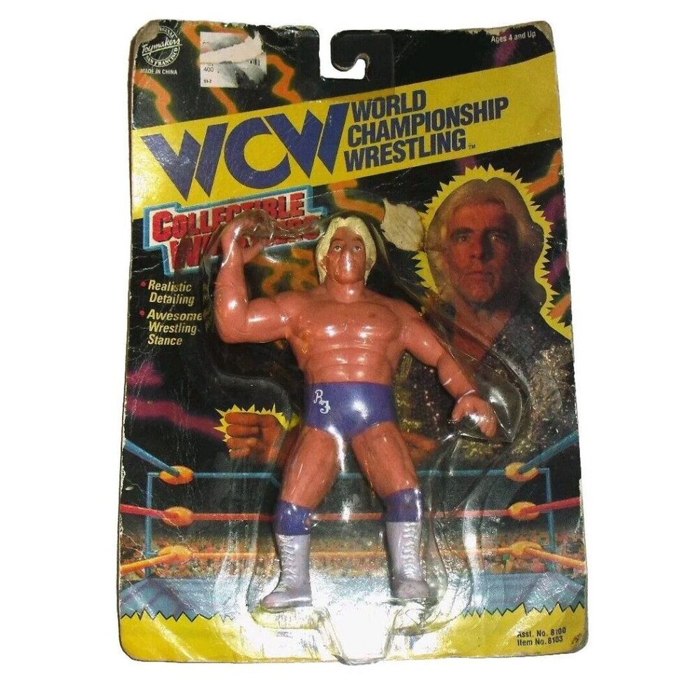 Ric Flair Nature Boy WCW Vintage 90s 1994 Toymakers Action Figure Purple Trunks